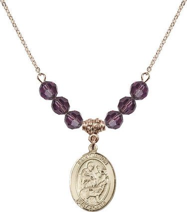 Saint Jason Birthstone Necklace | 3/4 inch | 6mm Beads