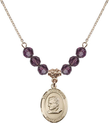 Saint John Bosco Birthstone Necklace | 3/4 inch | 6mm Beads