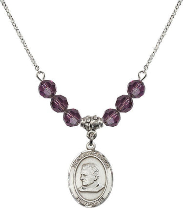 Saint John Bosco Birthstone Necklace | 3/4 inch | 6mm Beads