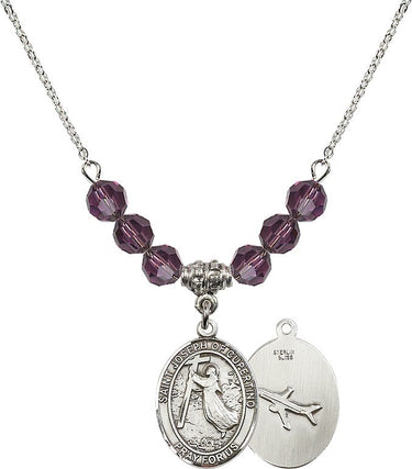 Saint Joseph of Cupertino Birthstone Necklace | 3/4 inch | 6mm Beads