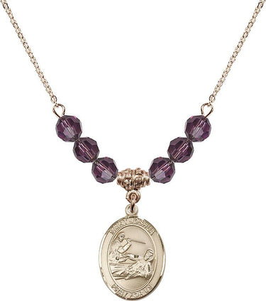 Saint Joshua Birthstone Necklace | 3/4 inch | 6mm Beads