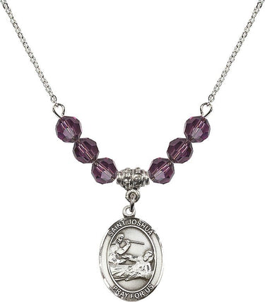 Saint Joshua Birthstone Necklace | 3/4 inch | 6mm Beads