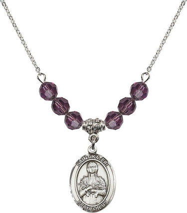 Saint Kateri Tekakwitha Birthstone Necklace | 3/4 inch | 6mm Beads | N30-8061
