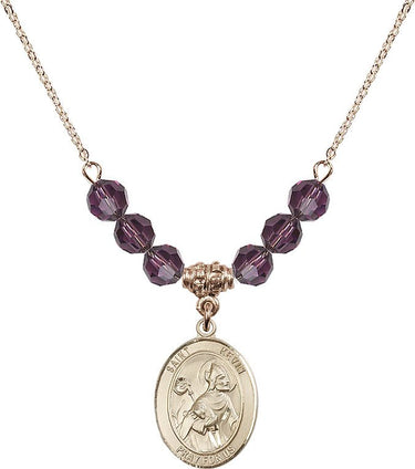 Saint Kevin Birthstone Necklace | 3/4 inch | 6mm Beads