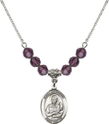 Saint Lawrence Birthstone Necklace | 3/4 inch | 6mm Beads