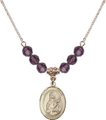 Saint Lucia of Syracuse Birthstone Necklace | 3/4 inch | 6mm Beads