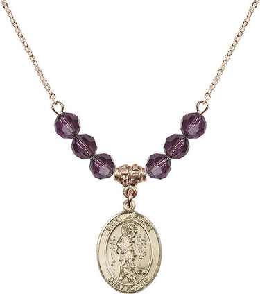 Saint Lazarus Birthstone Necklace | 3/4 inch | 6mm Beads