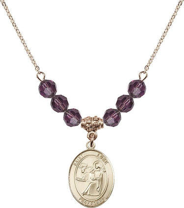 Saint Luke the Apostle Birthstone Necklace | 3/4 inch | 6mm Beads