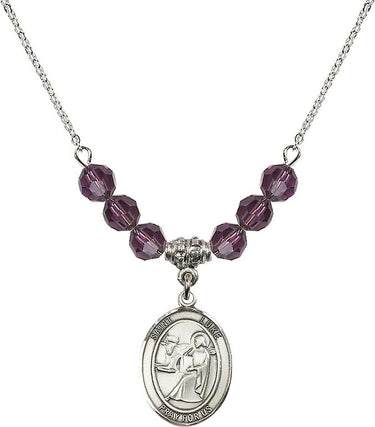 Saint Luke the Apostle Birthstone Necklace | 3/4 inch | 6mm Beads