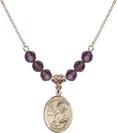 Saint Mark the Evangelist Birthstone Necklace | 3/4 inch | 6mm Beads