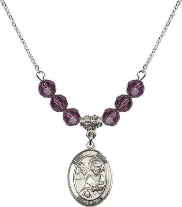 Saint Mark the Evangelist Birthstone Necklace | 3/4 inch | 6mm Beads