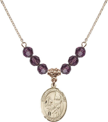 Saint Mary Magdalene Birthstone Necklace | 3/4 inch | 6mm Beads