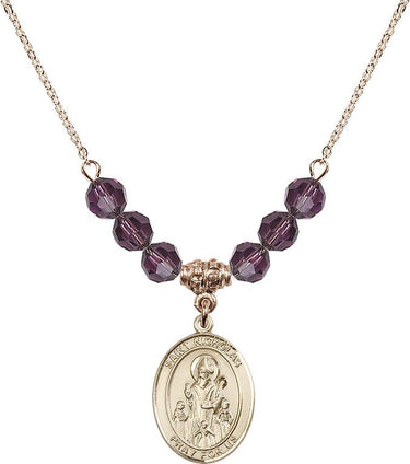 Saint Nicholas Birthstone Necklace | 3/4 inch | 6mm Beads