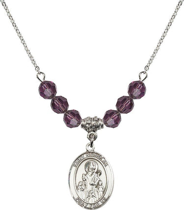 Saint Nicholas Birthstone Necklace | 3/4 inch | 6mm Beads