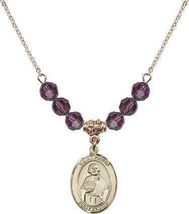 Saint Philip the Apostle Birthstone Necklace | 3/4 inch | 6mm Beads