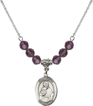 Saint Philip the Apostle Birthstone Necklace | 3/4 inch | 6mm Beads