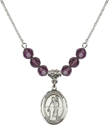 Saint Patrick Birthstone Necklace | 3/4 inch | 6mm Beads | N30-8084