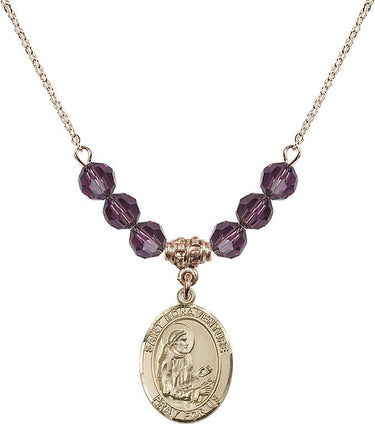 Saint Bonaventure Birthstone Necklace | 3/4 inch | 6mm Beads