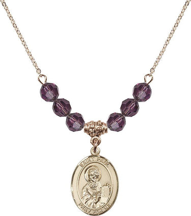 Saint Paul the Apostle Birthstone Necklace | 3/4 inch | 6mm Beads