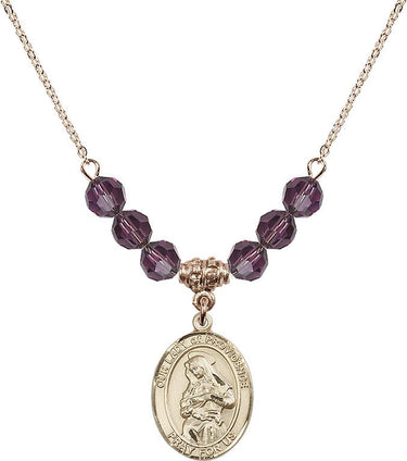 Collar con piedra de nacimiento de Nuestra Señora de la Providencia | 1.9 cm | Cuentas de 6 mm
