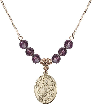 Saint Martin de Porres Birthstone Necklace | 3/4 inch | 6mm Beads