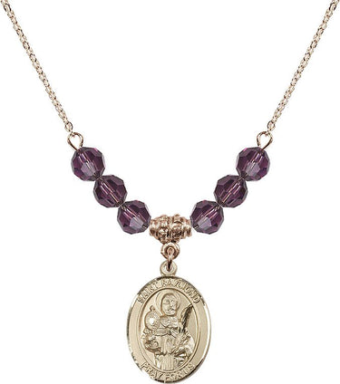 Saint Raymond Nonnatus Birthstone Necklace | 3/4 inch | 6mm Beads