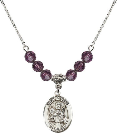 Saint Raymond Nonnatus Birthstone Necklace | 3/4 inch | 6mm Beads