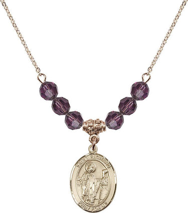 Saint Richard Birthstone Necklace | 3/4 inch | 6mm Beads