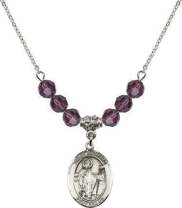 Saint Richard Birthstone Necklace | 3/4 inch | 6mm Beads