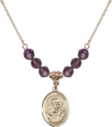 Saint Robert Bellarmine Birthstone Necklace | 3/4 inch | 6mm Beads