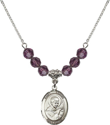 Saint Robert Bellarmine Birthstone Necklace | 3/4 inch | 6mm Beads