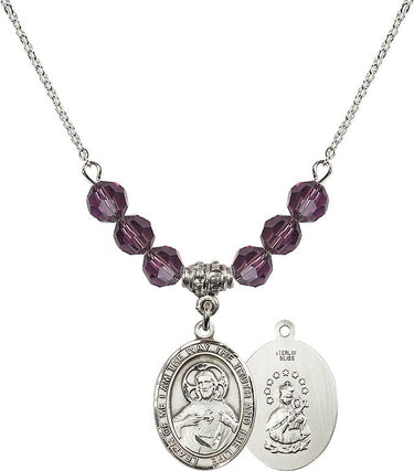 Collar Escapulario con Piedra de Nacimiento | 3/4 pulgada | Cuentas de 6mm | N30-8098