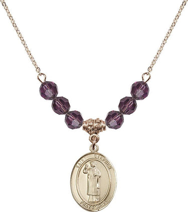 Saint Stephen the Martyr Birthstone Necklace | 3/4 inch | 6mm Beads