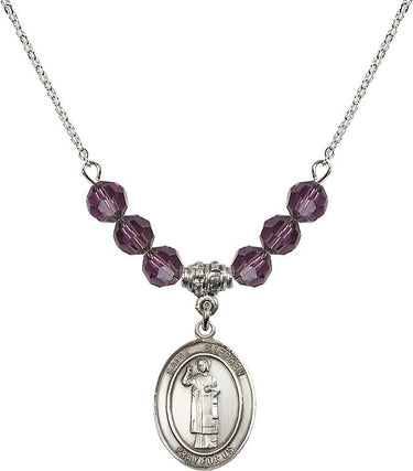 Saint Stephen the Martyr Birthstone Necklace | 3/4 inch | 6mm Beads