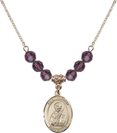 Collar de piedra natal de San Timoteo | 3/4 pulgada | Cuentas de 6 mm
