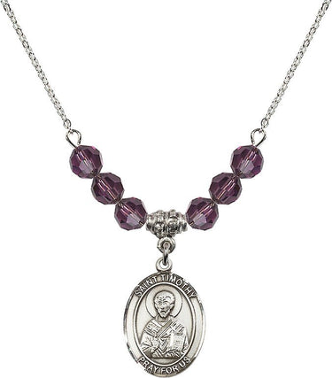 Collar de piedra natal de San Timoteo | 3/4 pulgada | Cuentas de 6 mm