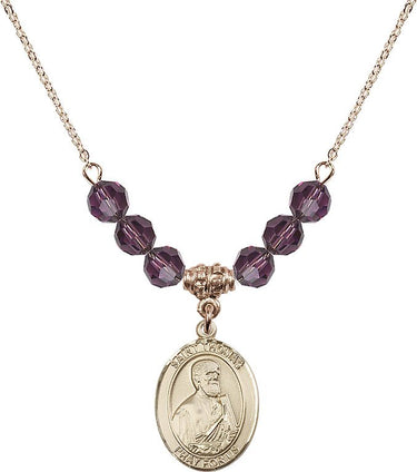 Collar con piedra natal de Santo Tomás Apóstol | 1,9 cm