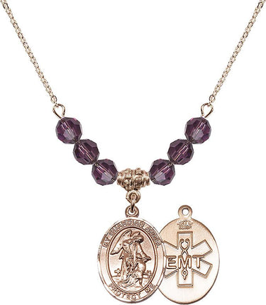 Guardian Angel EMT Birthstone Necklace | 3/4 inch | 6mm Beads