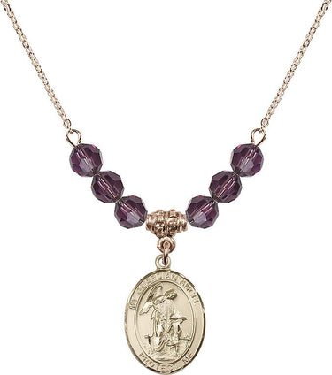 Guardian Angel with Child Birthstone Necklace | 3/4 inch