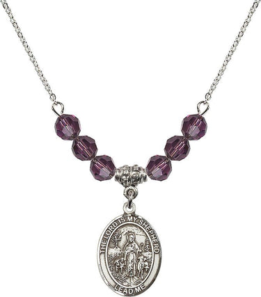 Lord Is My Shepherd Birthstone Necklace | 3/4 inch | 6mm Beads