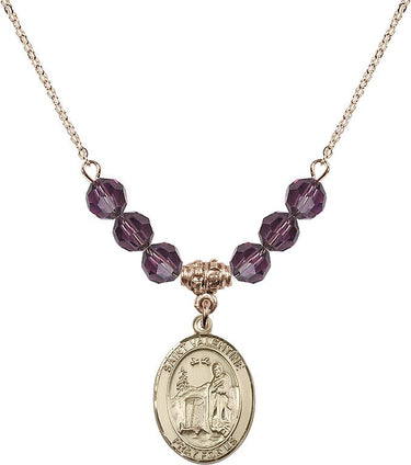 Collar de nacimiento San Valentín de Roma | 1,9 cm | Cuentas de 6 mm