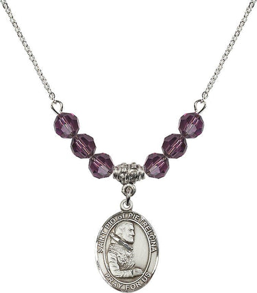 Collar de la piedra natal de San Pío de Pietrelcina | 1,9 cm | Cuentas de 6 mm