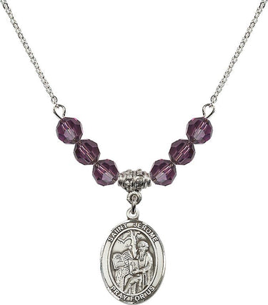 Collar con la piedra de nacimiento de San Jerónimo | 1,9 cm | Cuentas de 6 mm