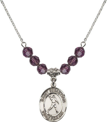 Collar de natalicio de San Sebastián de fútbol | 19 mm | Cuentas de 6 mm