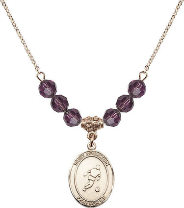 Collar con piedra de nacimiento de San Sebastián | 1,9 cm | Cuentas de 6 mm