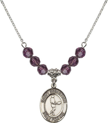 Collar de tenis con piedra natal de San Sebastián | 1,9 cm | Cuentas de 6 mm