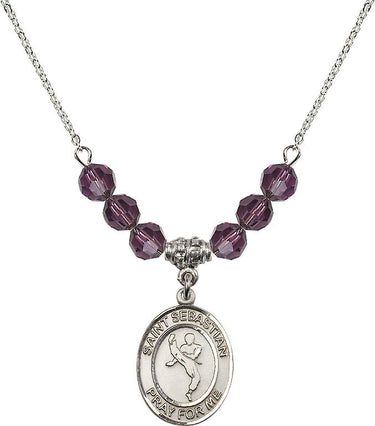 Collar con Medalla de San Sebastián Artes Marciales | 19 mm | Cuentas de 6 mm