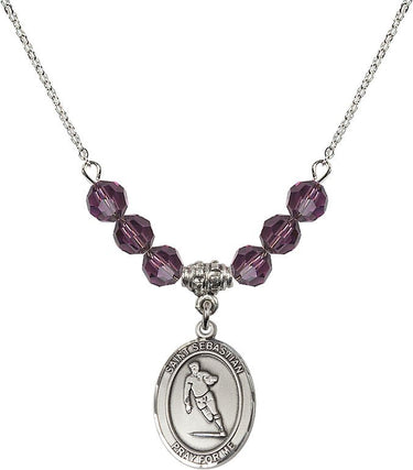 Collar de la piedra natal de San Sebastián de rugby | 19 mm | Cuentas de 6 mm