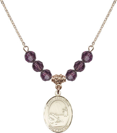 Collar de cuentas de 6 mm con colgante de San Sebastián Pescador | 1,9 cm