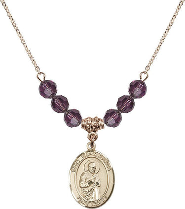 Collar con piedra natal de San Isaac Jogues | 1.9 cm | Cuentas de 6 mm